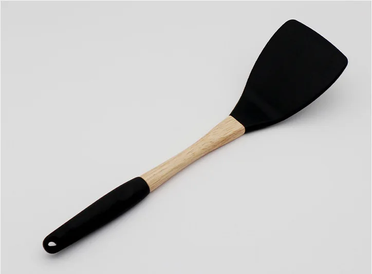 Factory direct silicone kitchenware set wooden handle cooking spoon spatula 6 piece set kitchen utensils spatula spot wholesale