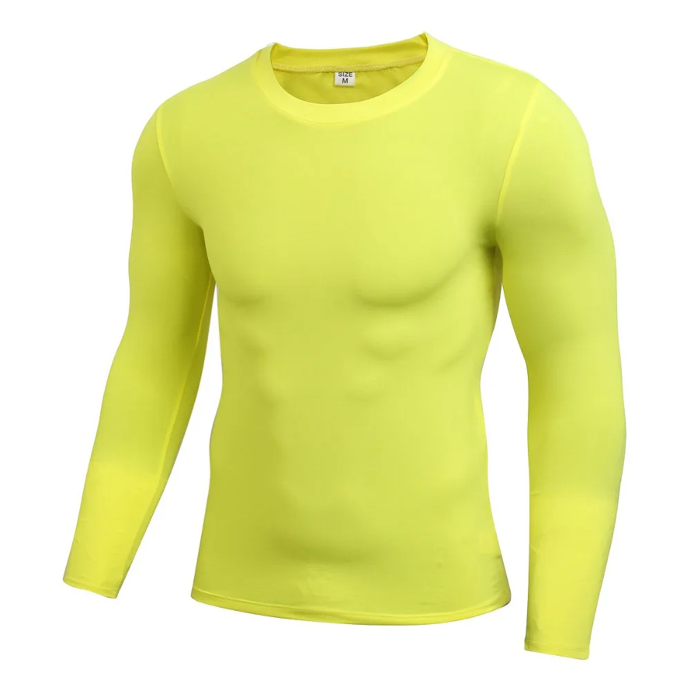 Men Long Sleeve Sports Compression Basketball Football Tops Tight T Shirts