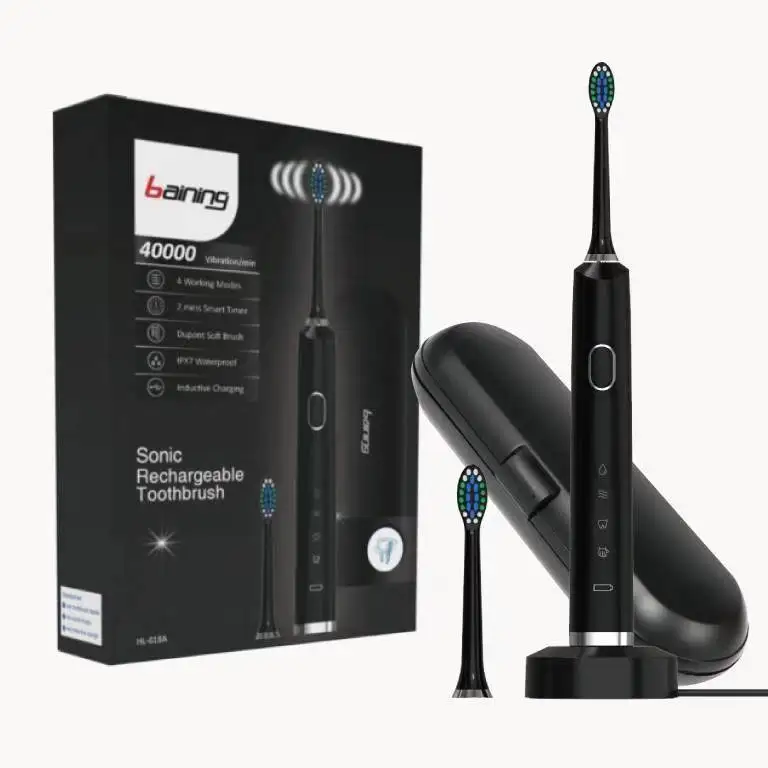 Electric Toothbrush Brush Heads & Travel Case Ultra Sonic Motor & Charging 4 Modes Smart Timer Sonic Electric