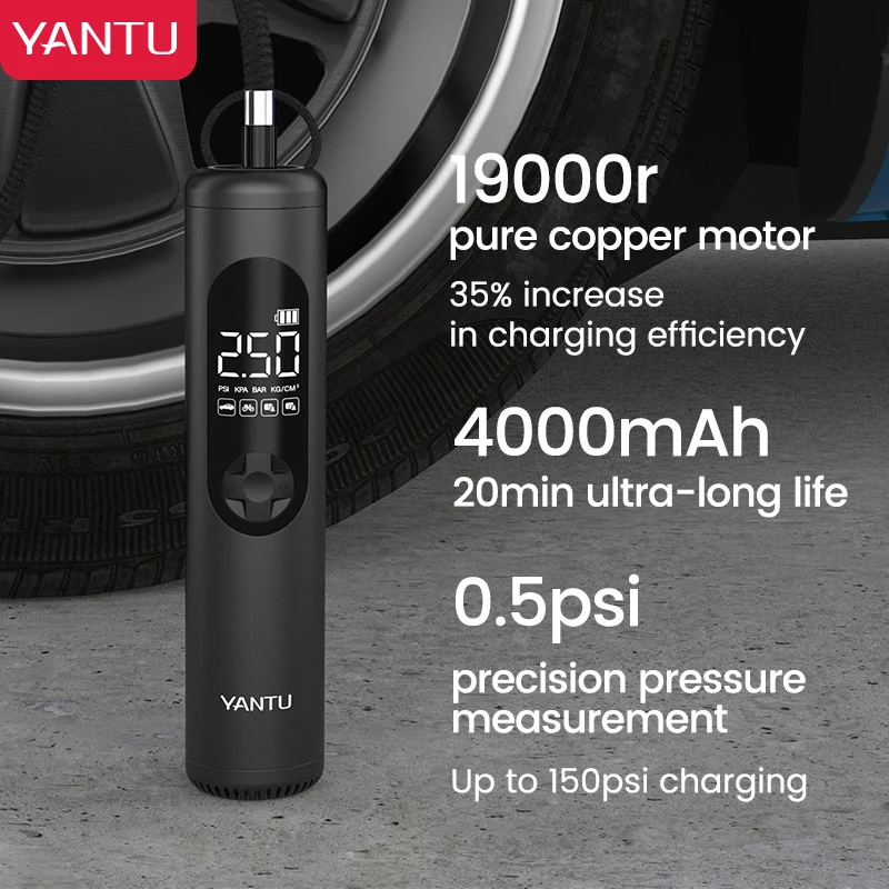 YANTU A23 мини беспроводной портативный цифровой насос для шин Электрический автоматический надувной велосипеда автомобильный