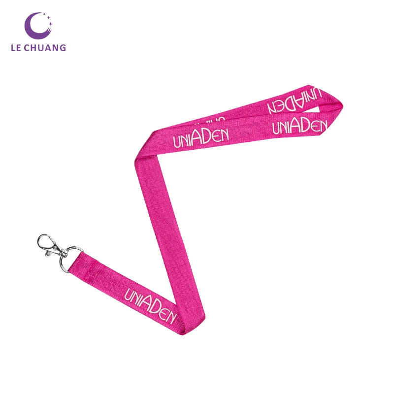 
3/4' Inch Flat MicroWeave Lanyard with Your Branded Logo for Events pnk white lanyard 