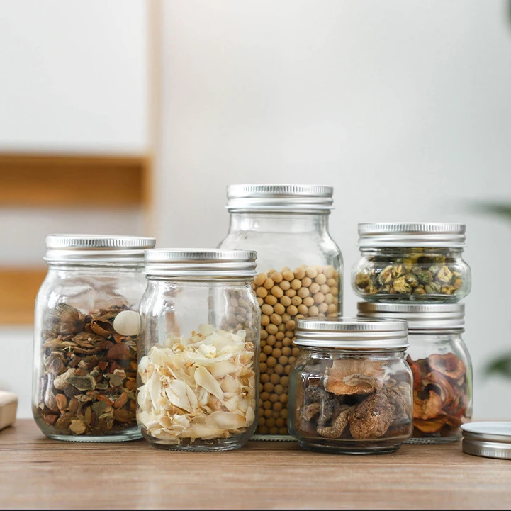 Empty Clear Canning Food Storage Mini ball Glass Mason Jar with Lids for Canning