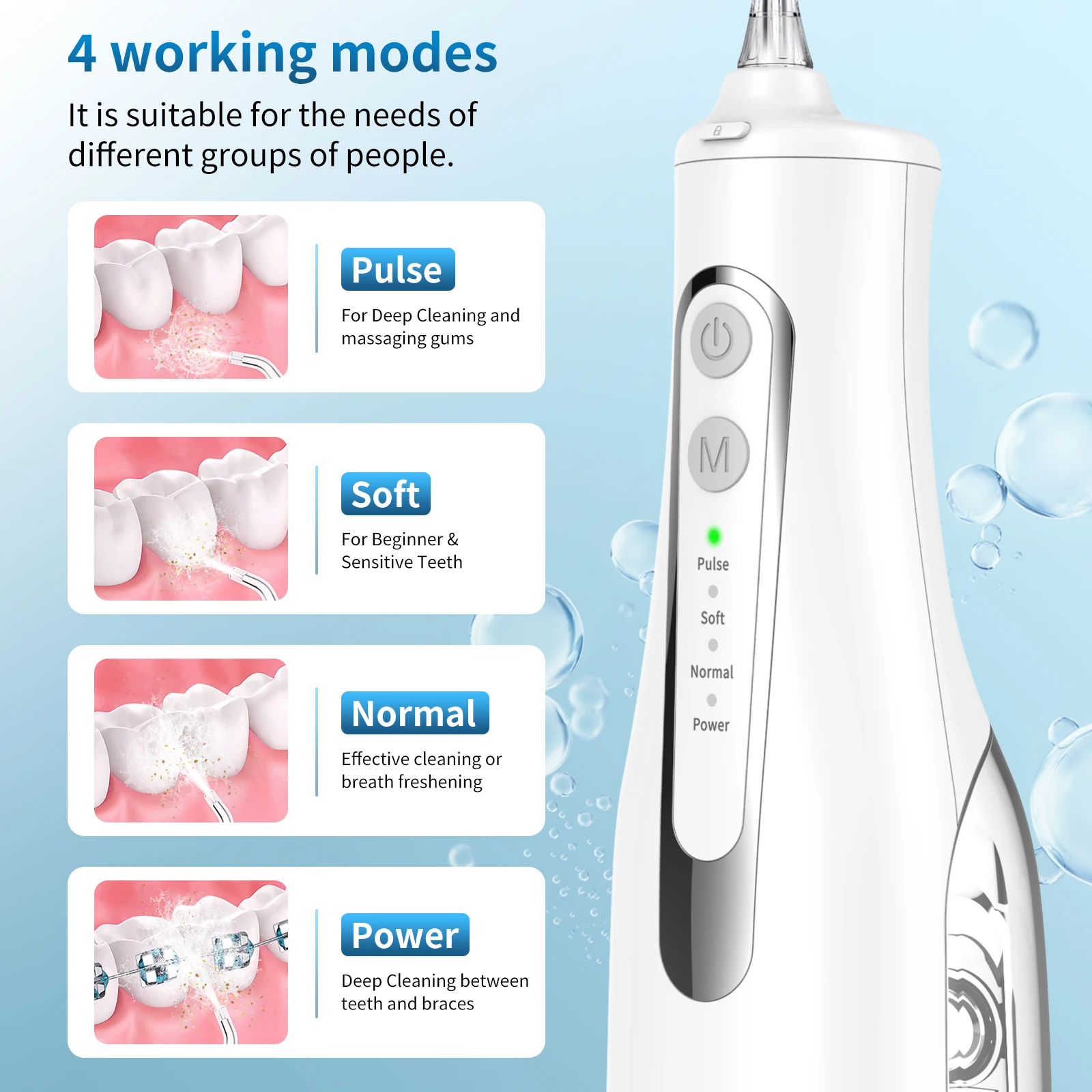2024 New Products Wholesale IPX7 360 Rotation Electric Cordless Water Flosser For Teeth Cleaning