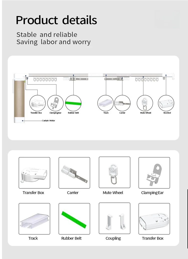 Smart Home Motorized Curtains with Remote Control  Customizable Electric Curtain Opener curtain motor
