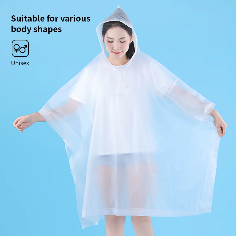 Custom logo Adult Square raincoat 100% waterproof reusable biodegradable eva rain poncho