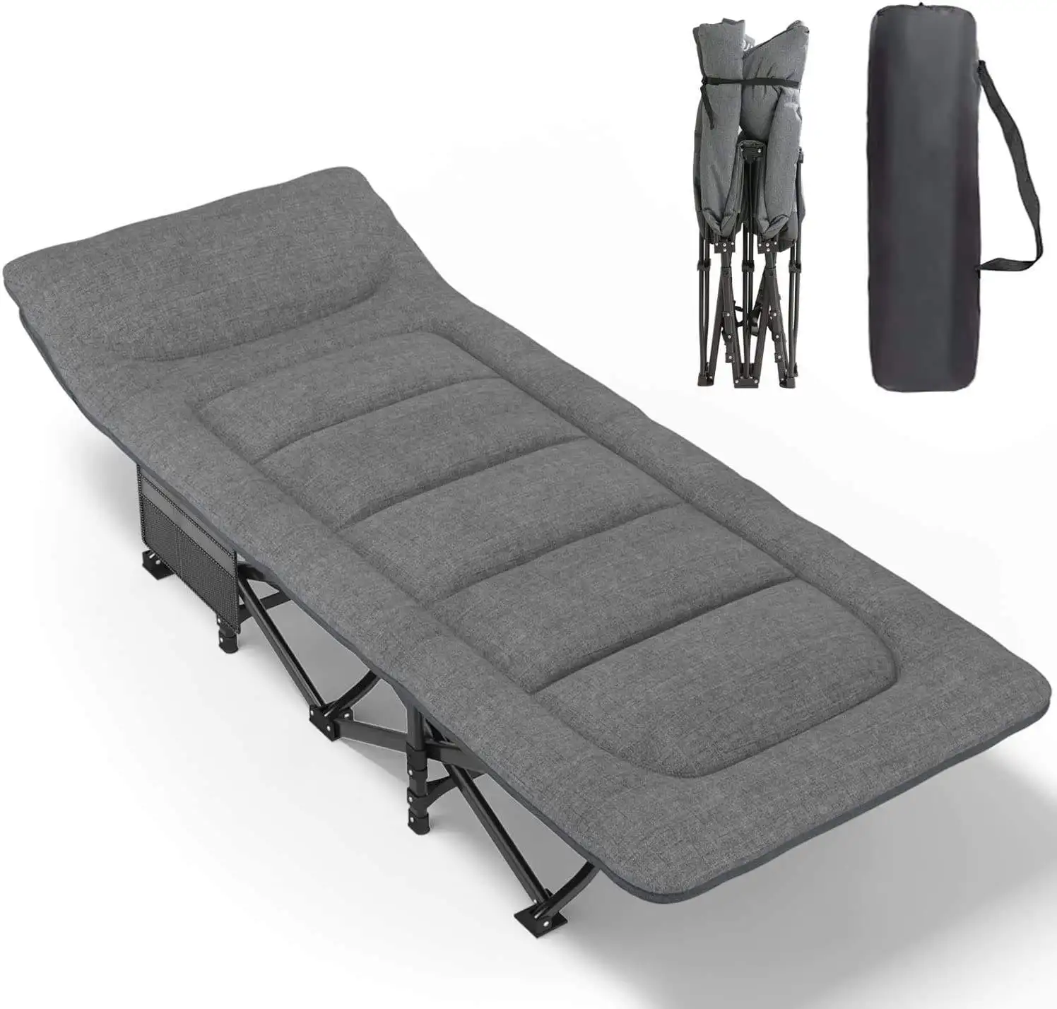 DrunkenXp Lightweight Portable Single Extra Camping Beach Guest Small Cot Metal Mattress Inside Folding Bed