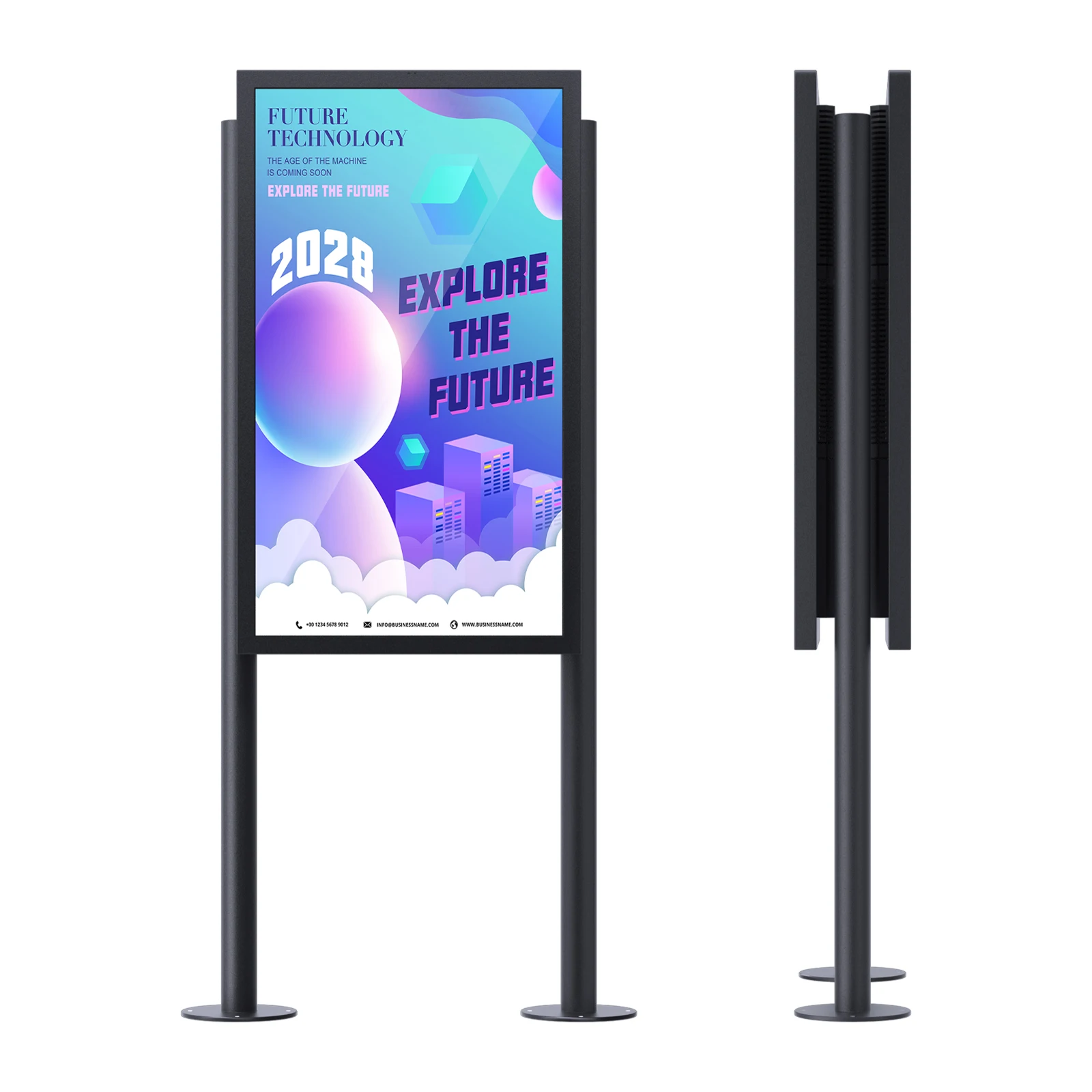 Full color high brightness signs Floor Stand interactive Kiosk Double-Sided Digital Signage Outdoor display