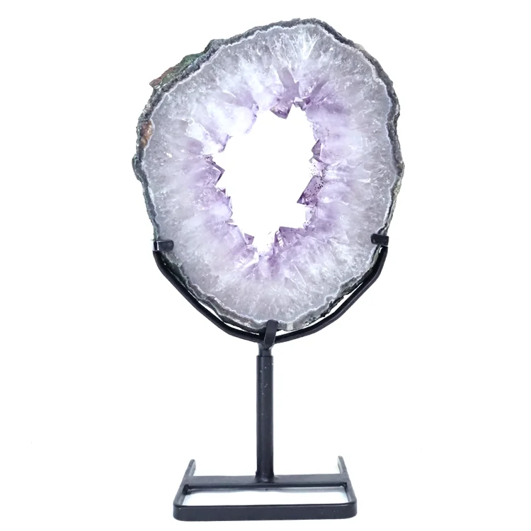 Big Natural Rock Amethyst Geode Slabs Brazil Agate Amethyst Slice With Druzy Amethyst Geode For Decoration