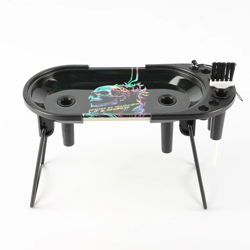 UKETA OEM tin rolling tray set foldable stand metal rolling tray set with kingsize filling accessories