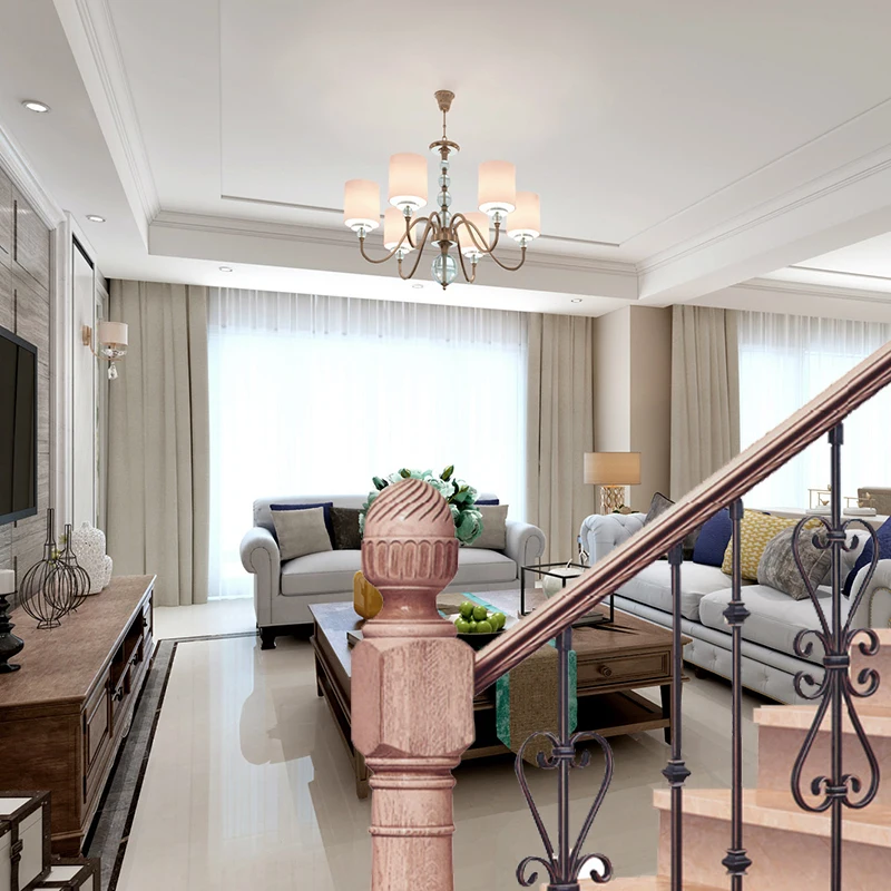 Favourable price popular iron grill design for balcony laser cut staircase handrail wrought iron fence railing