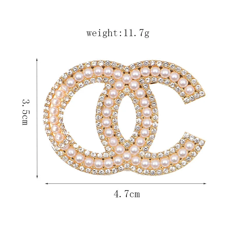 Y&Y New Fashion Trendy Korean Temperament Simple Collar Pin Diamond Pearl Letter Brooches