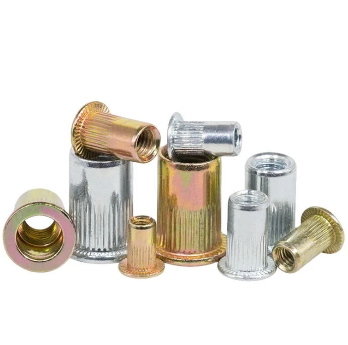 Factory Direct Flat Head Hexagon Rivet Inserts Nut 1/4 5/16 3/8 Stainless Steel Knurled Rivet Nut Blind Rivet Nut