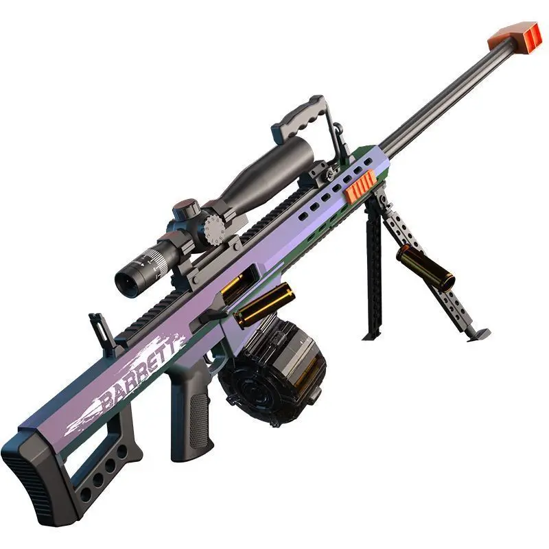 120CM Barrett 80CM Nylon M416 Jumping Shell Throwing Soft Bullet Gun Boys Simulated Shooting Shell Throwing Gun