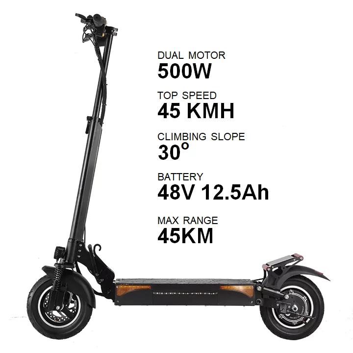 2022 New Electric Scooter Off Road For Adult 10 inch 48V 12.5Ah 500w Foldable Electric Scooter Eu Warehouse Wholesale Price