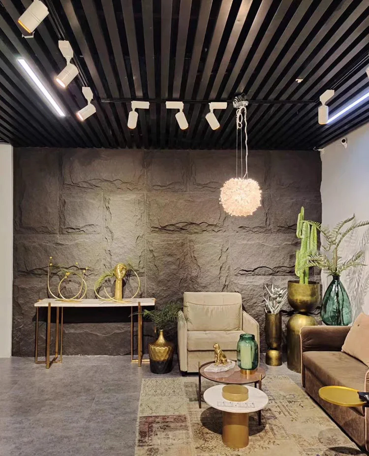 PU Artificial Stone Wall Panel Classic Mushroom Rock Design  Natural Stone Texture PU Faux Stone Wall High Quality