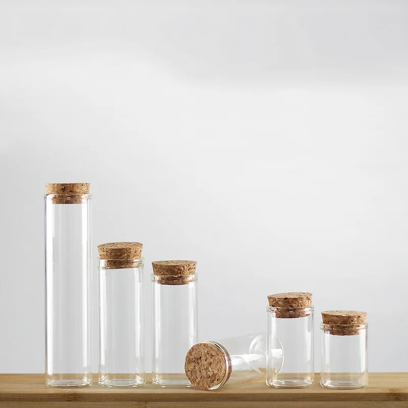 Wholesale Flat Bottom Glass test Tube with Cork Cap