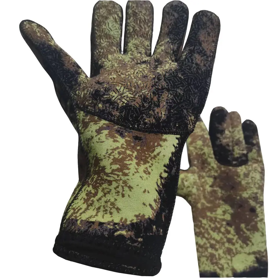 Neoprene Gloves,Camo Wetsuit Gloves Scuba Diving Gloves Warm Anti-Slip Puncture Resistant