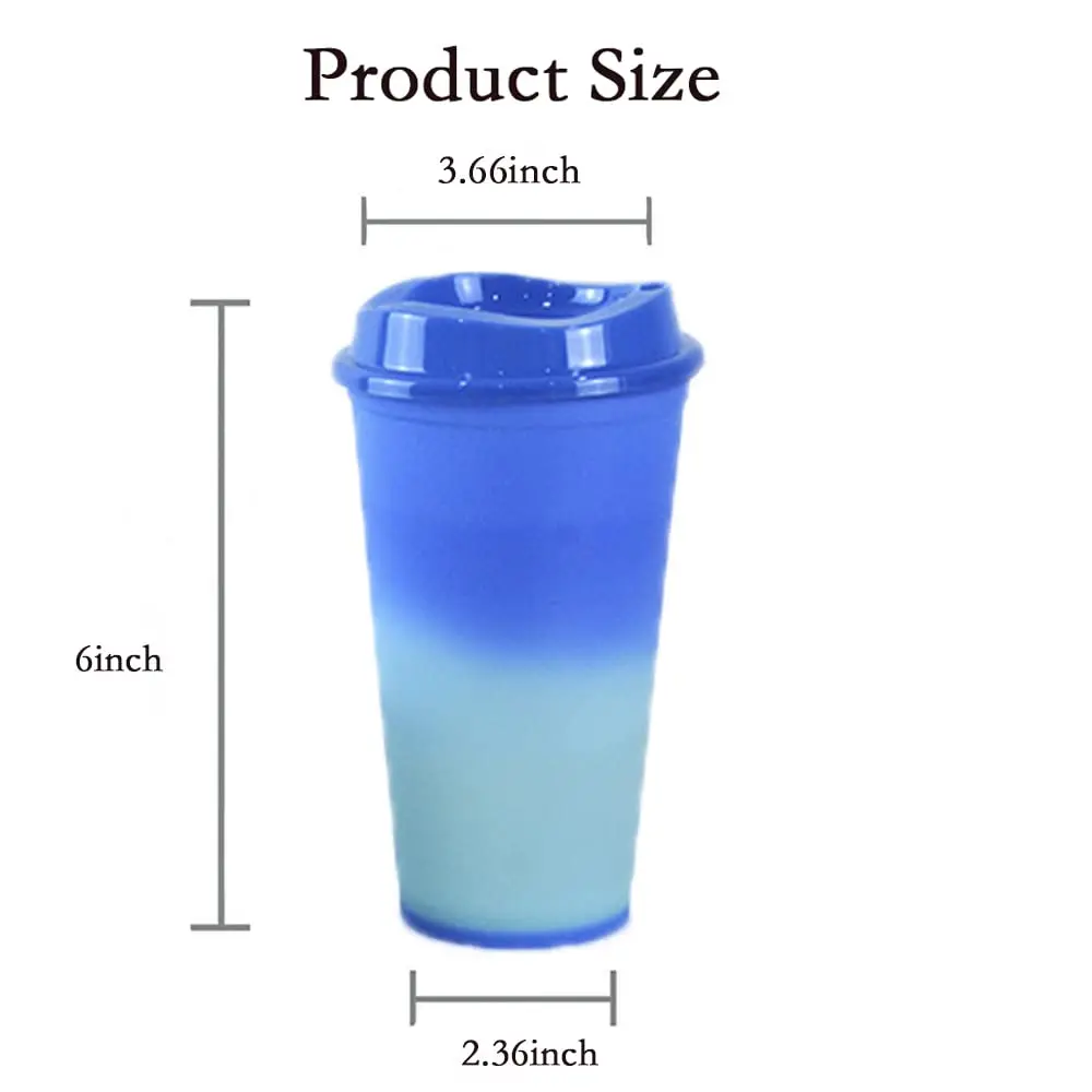 16 oz Reusable Plastic Tumblers with Lids Bulk Hot Drink Travel Coffee Mugs for Home or Travel Use for Hot Beverages