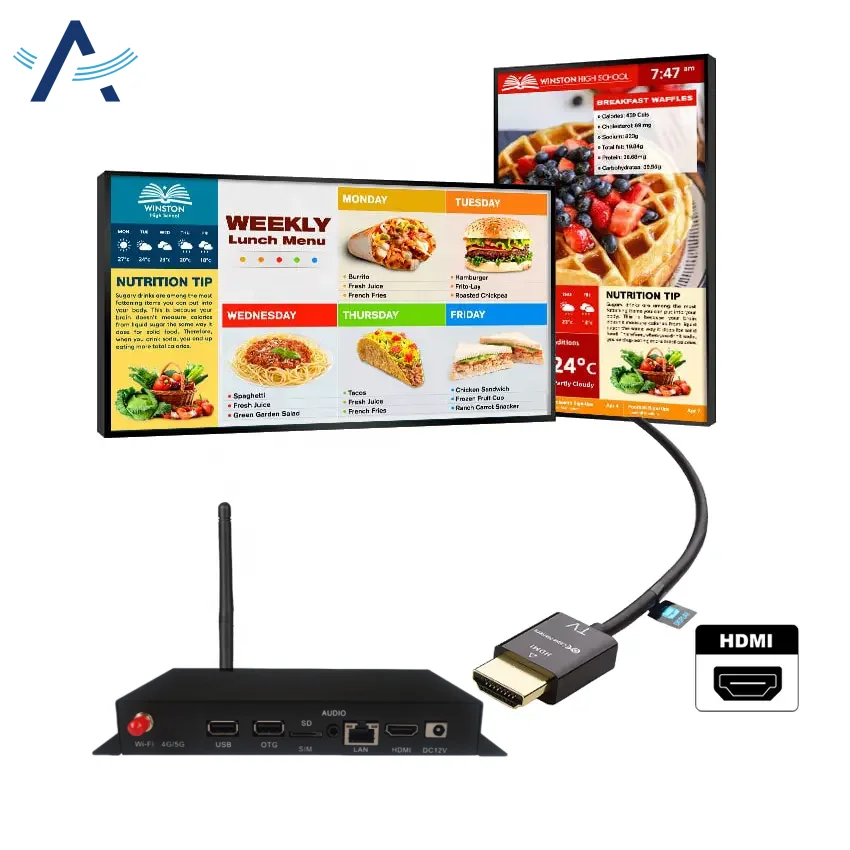 Alihh в наличии RK3566 Android OS 11 0 Smart Tv Box Media Player 8 + 64 ГБ Wi-Fi Lan HD-MI TF CMS 4k Ad Digital Signage