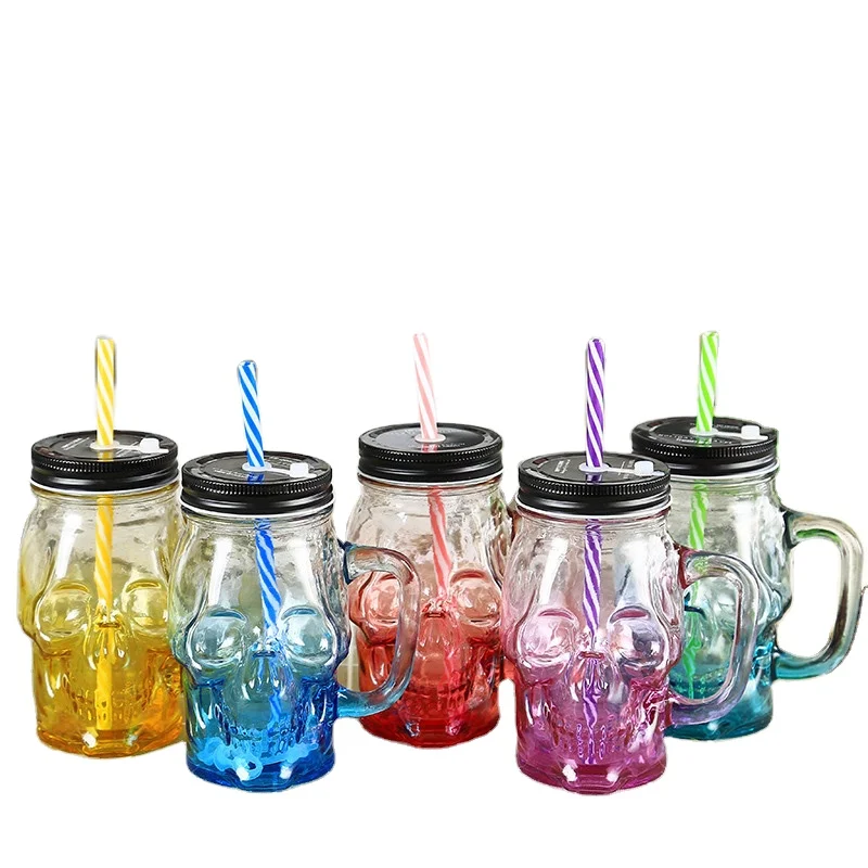 Оптовая продажа каменная банка 500 мл кружка с черепом и ручкой градиентом