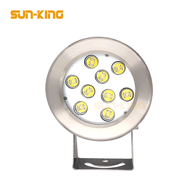 
Outside 12V 24V 3 in 1 round outdoor spa rgb red green yellow ip68 spotlight led underwater fountain lamp 9W 9x3W 27W 
