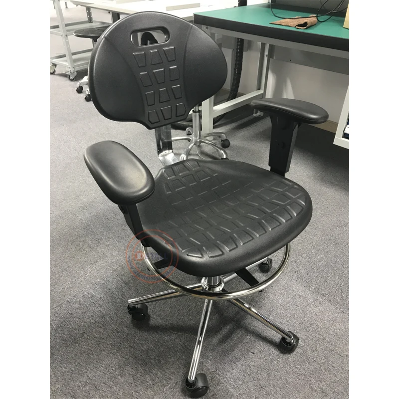 factory price esd industrial chair anti static working PU lab chair with arm rest