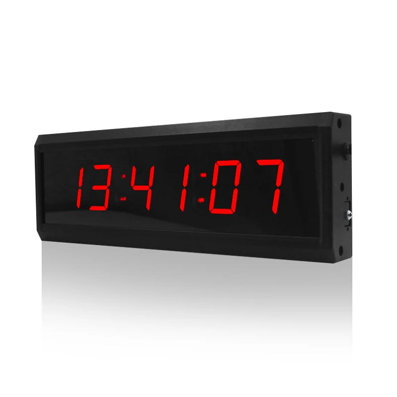 [Jinling shiyin]1.8' 6Red Led Count Down Lap Timer with 12/24H Electronic Digital Led Wall Clock