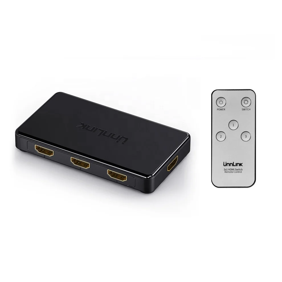 Unnlink 3x1 HDMI переключатель 4k @ 60 Гц видео для домашнего