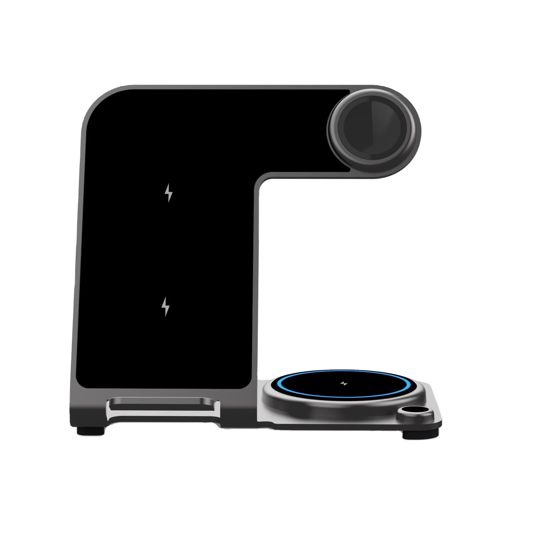 High quality whole Alloy 3 in 1 wireless  charger  desktop 15W fast wireless charging stand