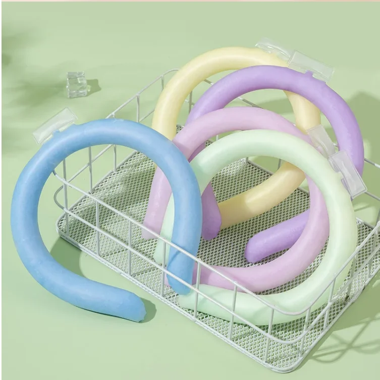 Different colors Wearable Cooling Neck Tube Portable PCM/TPU Neck Ice Ring Cooling Tube cooler wrap