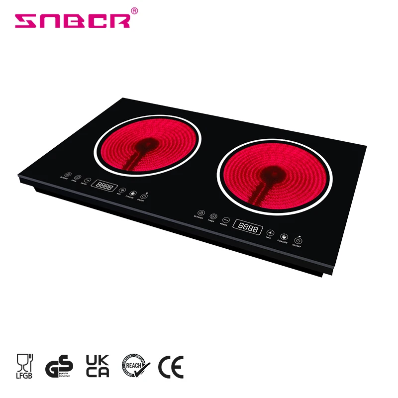 Smart combined infrared cooker electric double infrared cooktop intelligent two electric ceramic stove for Paraguay Uruguay