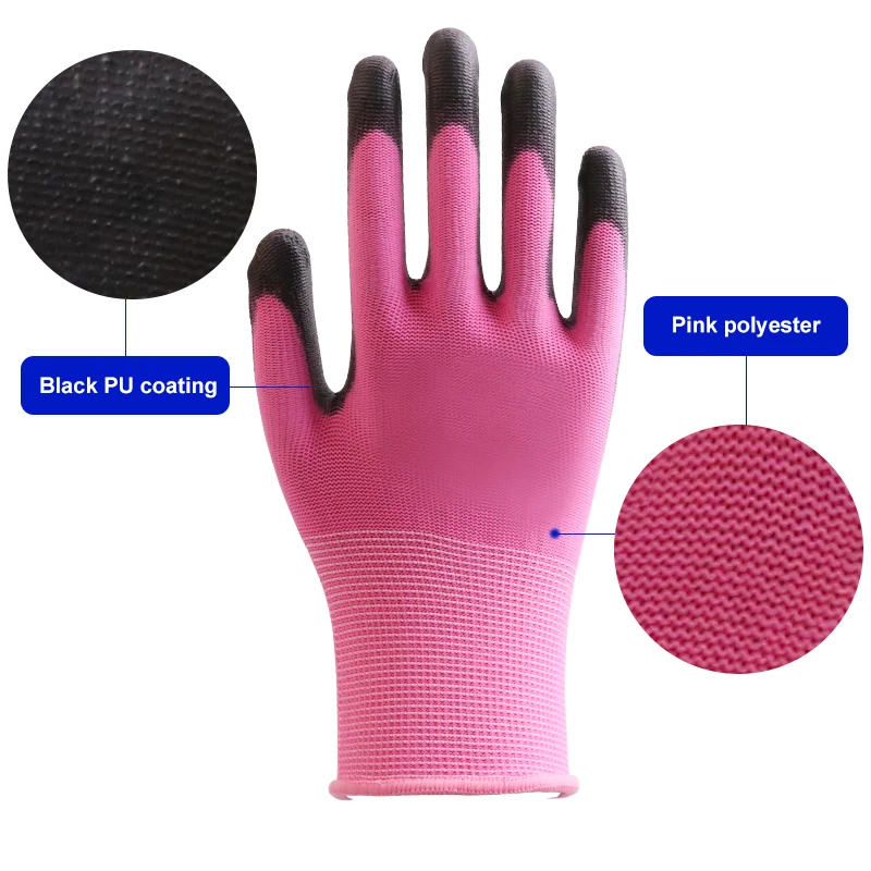 XINGYU CE EM388  High quality factory wholesale13G Polyester PU Coated  Garden work safety gloves