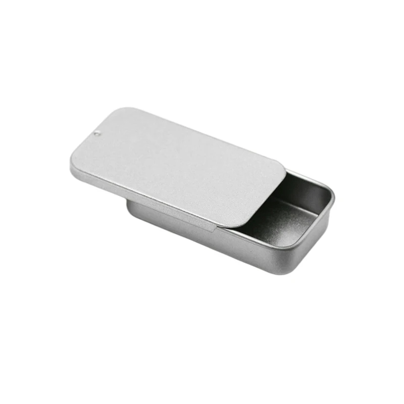 Low price rectangular sliding cosmetic tin containers tin containers for storing wax, cream, eyebrow soap, powder, solid oils