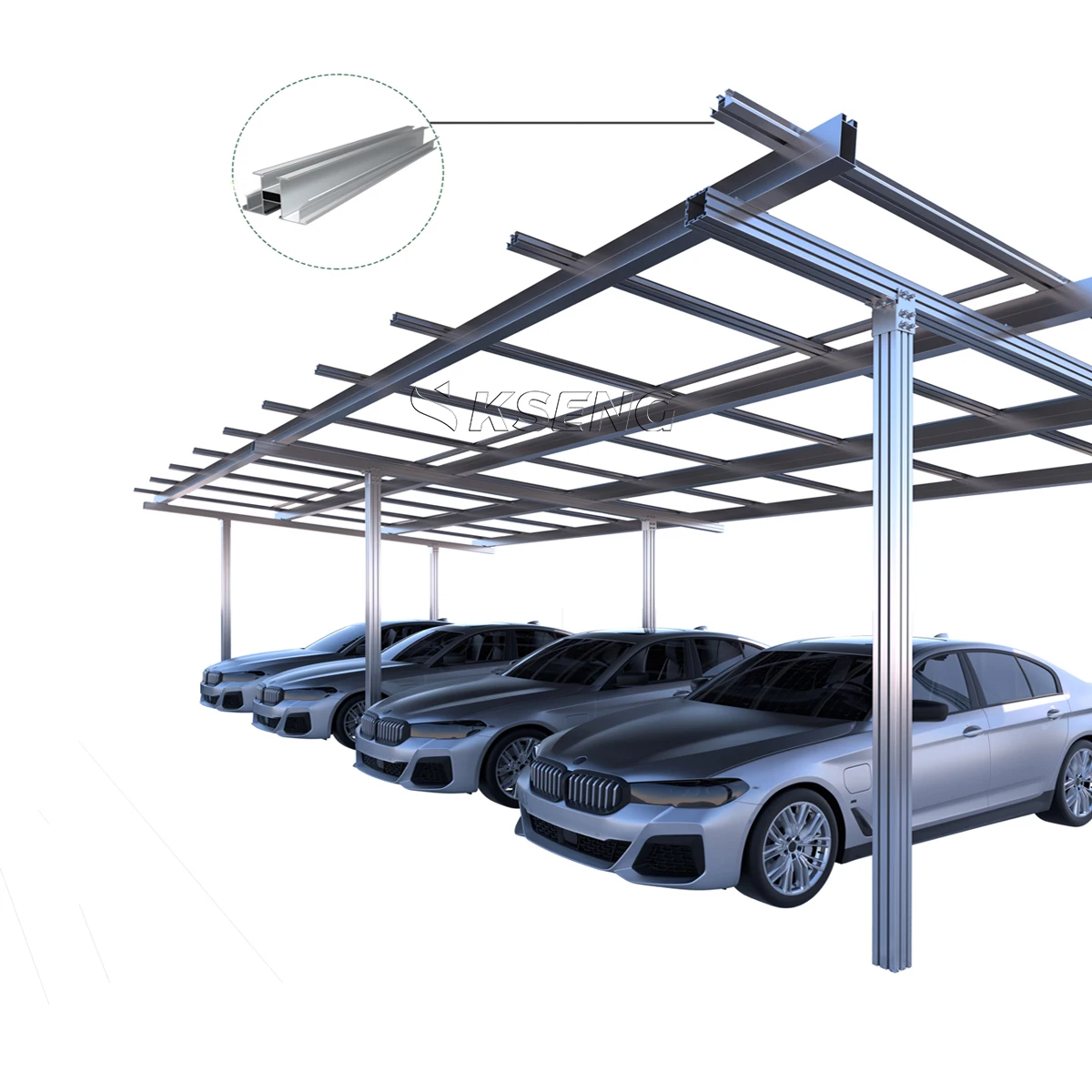 Oem хорошая цена солнечный навес конструкционный автомобильный порт гаражи алюминиевый
