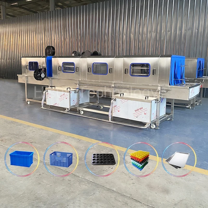 Industrial crate pallet egg tray chocolate mould washing machine baking pan washer