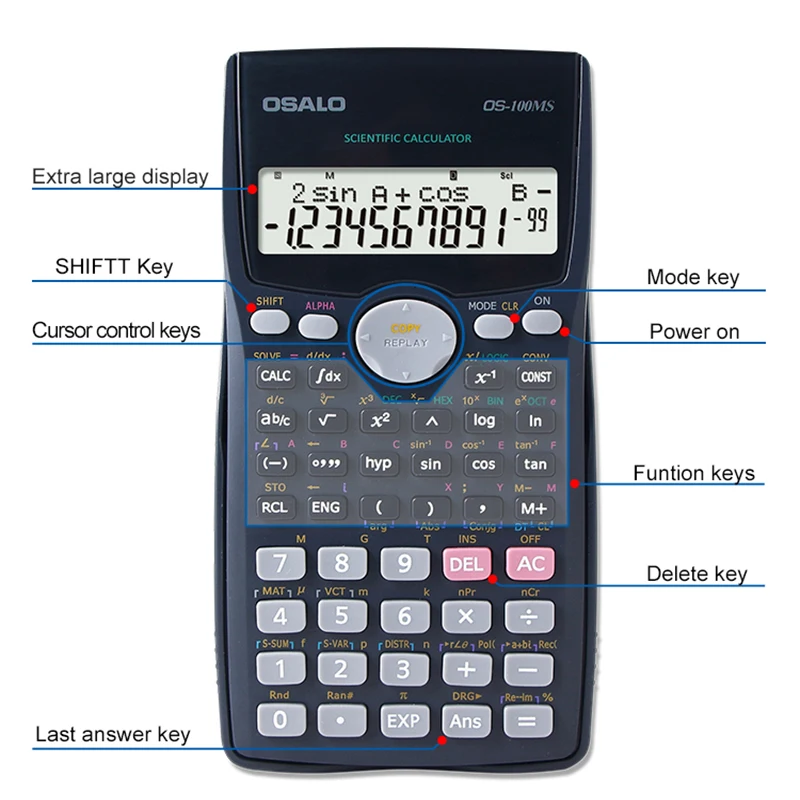 Hot Sale Electronic Calculator Function OS-100MS Calculadora Cientifica Scientific Calculator Made In China