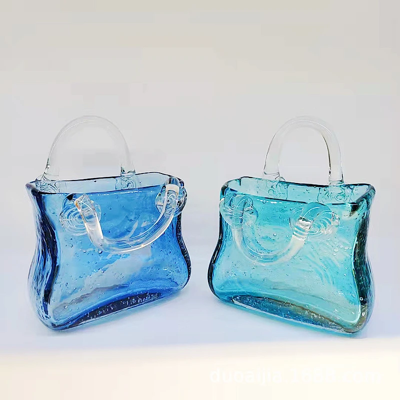 Handblown Murano glass vase bag shape vase creative home decoration