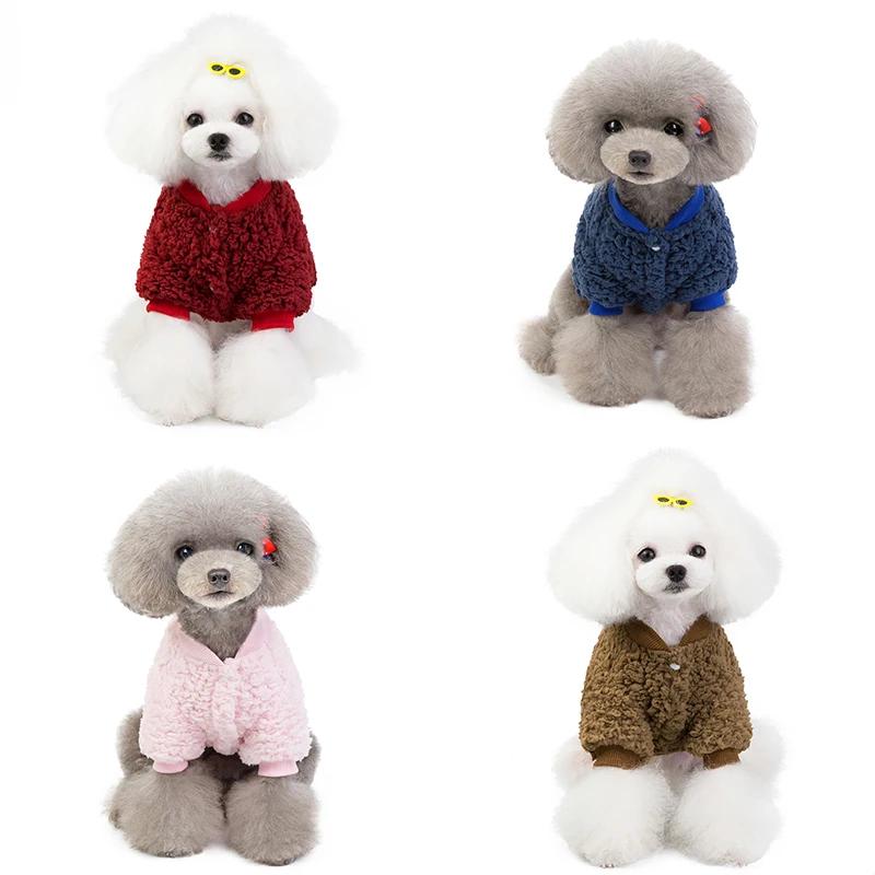 Warm Pet Clothes Cat Dog Warm Autumn Winter Jacket for Chihuahua Bulldogs Thick Wool Costume Puppy Small Dogs Clothing Velvet