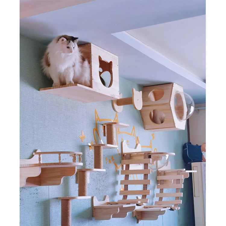 Cat Climbing Frame Double Jumping Platform Modeling Sisal Cat Rest Platform Scraper Cat Tree
