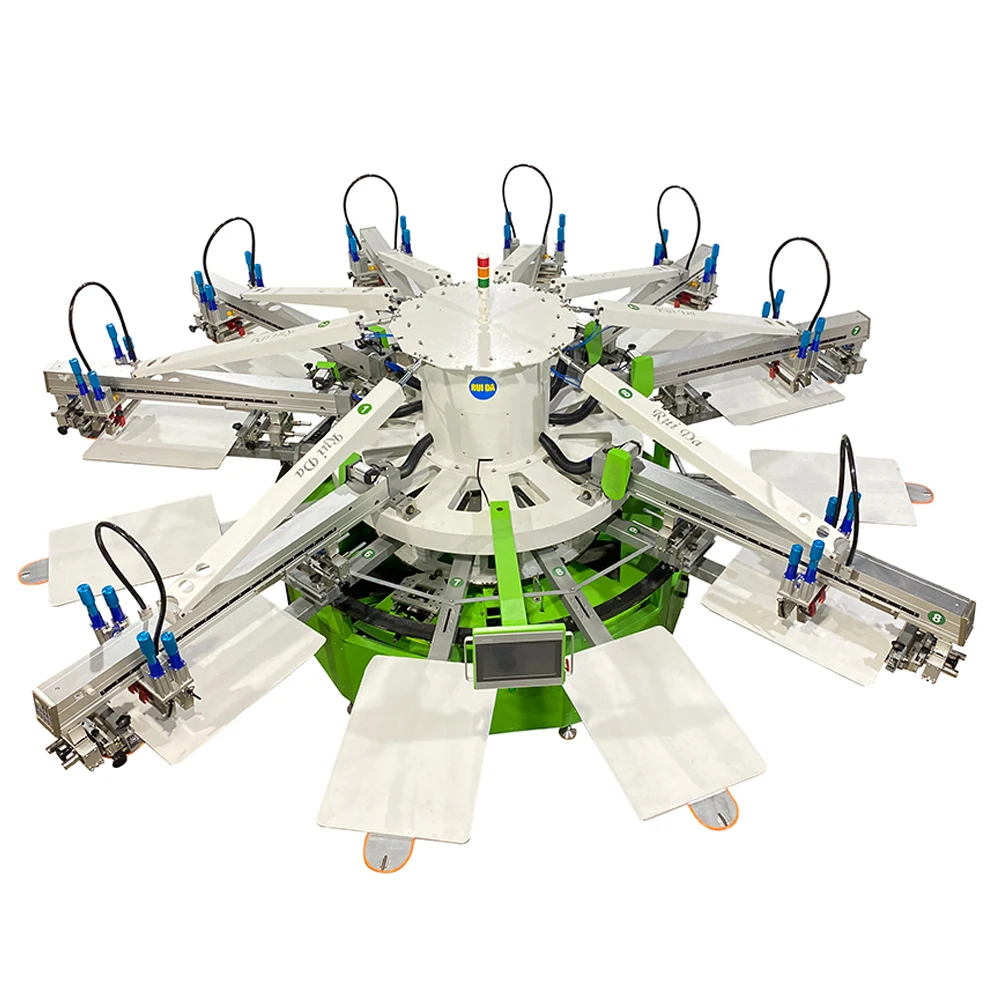 DGRUIDA 8 color 12 stations automatic silk screen printing machine octopus machine t shirts garment