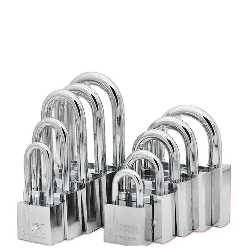 Chrome Plated Steel Vane Square Padlock 4 Steel Vane Keys Digit Combination Safety Security Feature Iron Material Furniture Lock