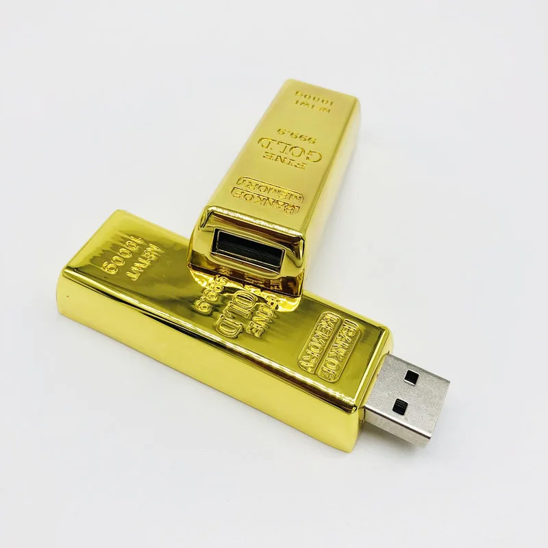 Laser Logo Oem Custom Pendrive 512mb 2gb 4gb 8gb Gold Bar Metal USB Flash Drive