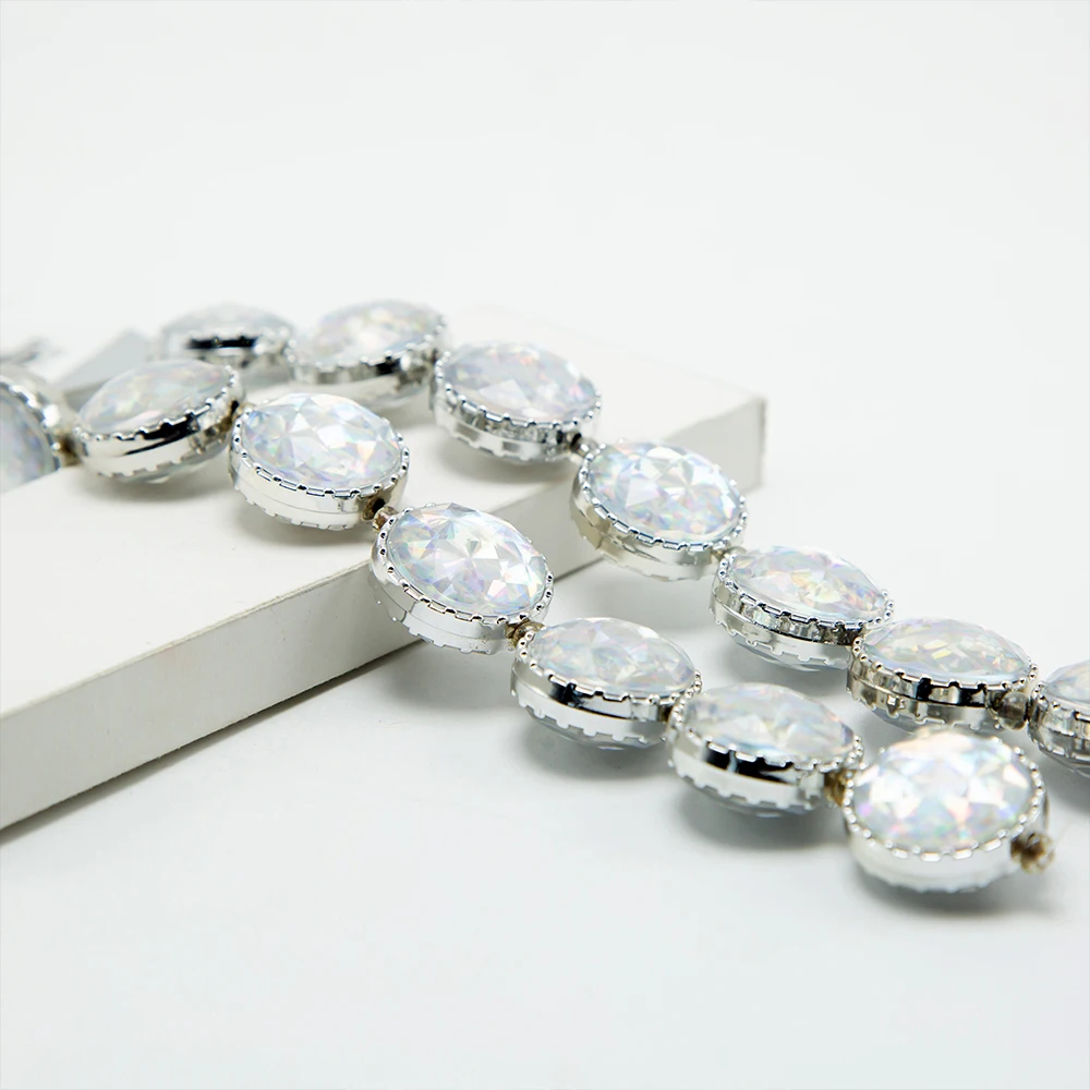 2020 Newest 22mm Crystal Faceted Cabochon Acrylic Lentil Beads for Jewelry Making