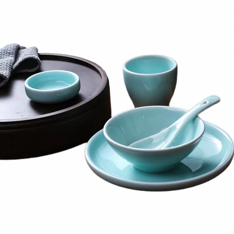 Japanese Elegancy Fine Porcelain Dinner Set Eco-Friendly Ceramic Chinese Style for 1 People for Hotels
