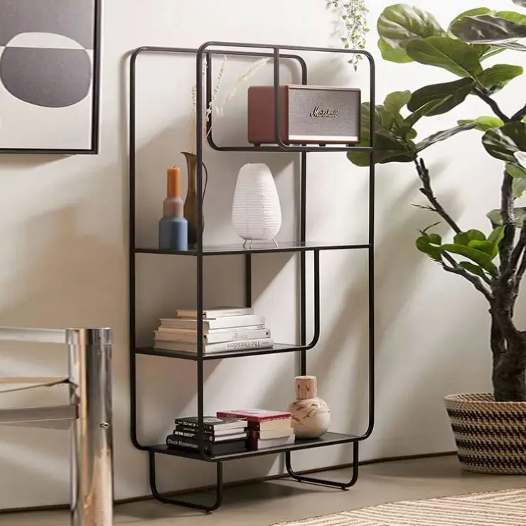 Steelite New Pattern Rounded Corners Metal Bookshelf Display Bookcases For Living Room