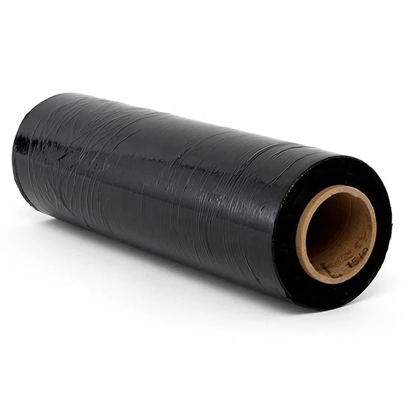 50cm Black PE Stretch Film 20mic Hardness Soft Casting Moisture-Proof Opaque Transparency Wrapping Film for Pallet Wrapping