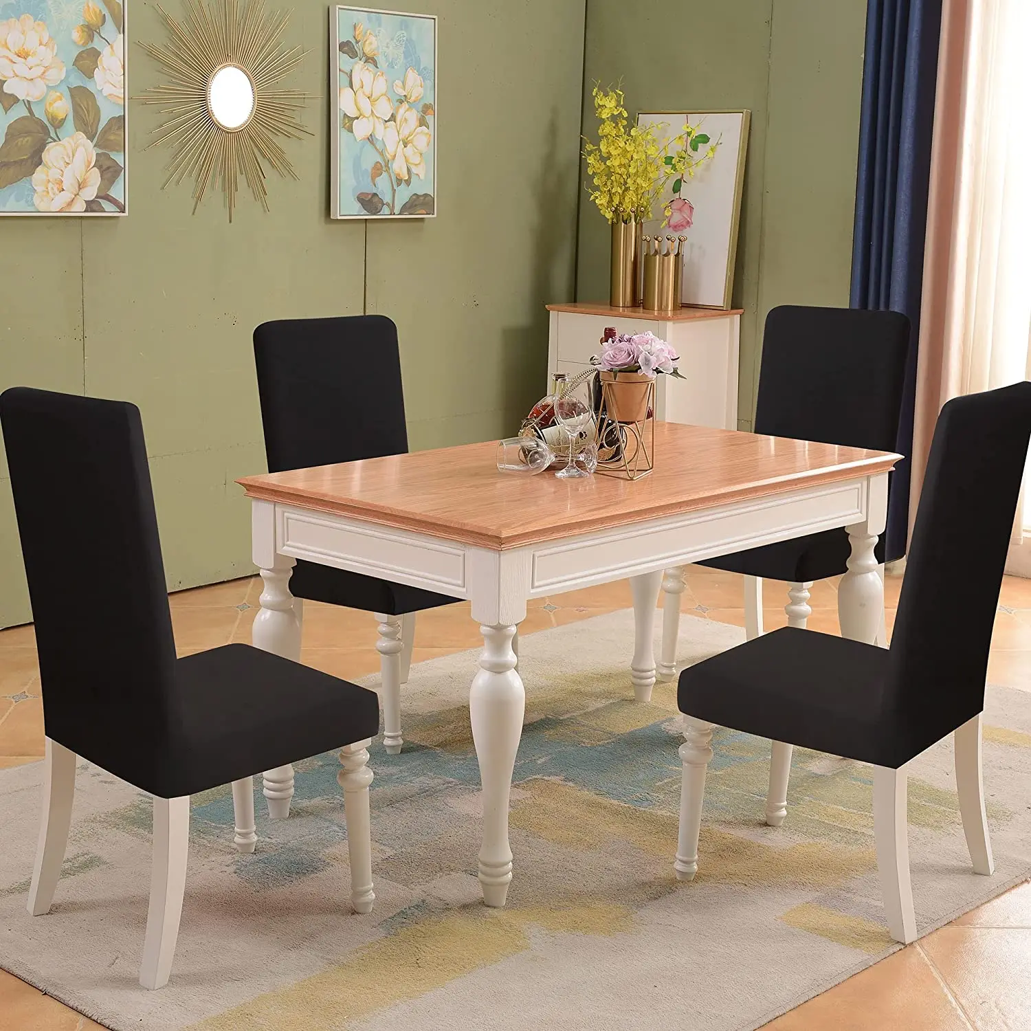 Kitchen Dining Chair Covers,Parsons Chair Slipcover,Spandex Chair Protectors for Dining Room Stretch Chairs Cover