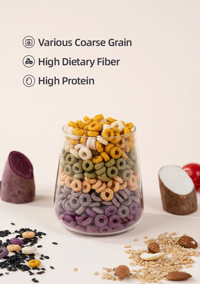 Healthy Breakfast Cereal Mixed Colorful Types of Cheerios
