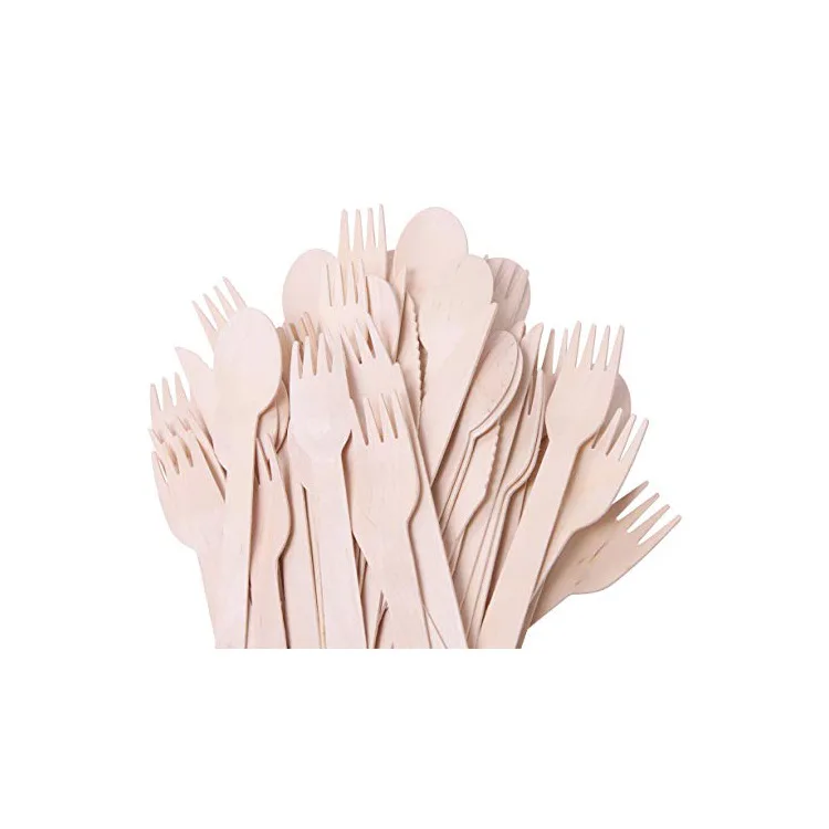 China Manufacturer Biodegradable Free Degradable Eco Friendly Wooden Spoon Knife And Fork Wooden Disposable Cutlery Set