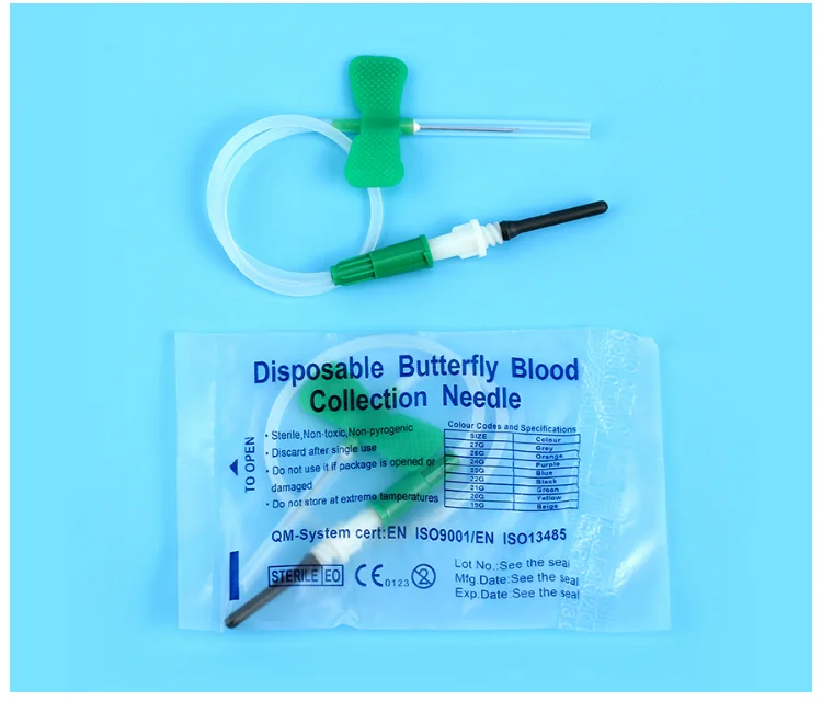 Butterfly type disposable venous sterile  blood collection needles with TUV CE &ISO
